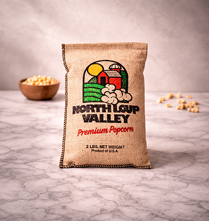 Yellow Butterfly Popcorn in Burlap Bag